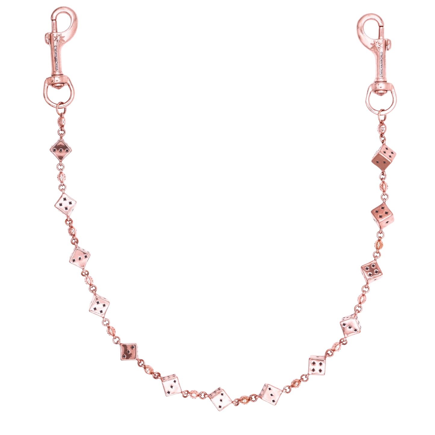 Starchain World Rose Gold Dice Wallet Chain