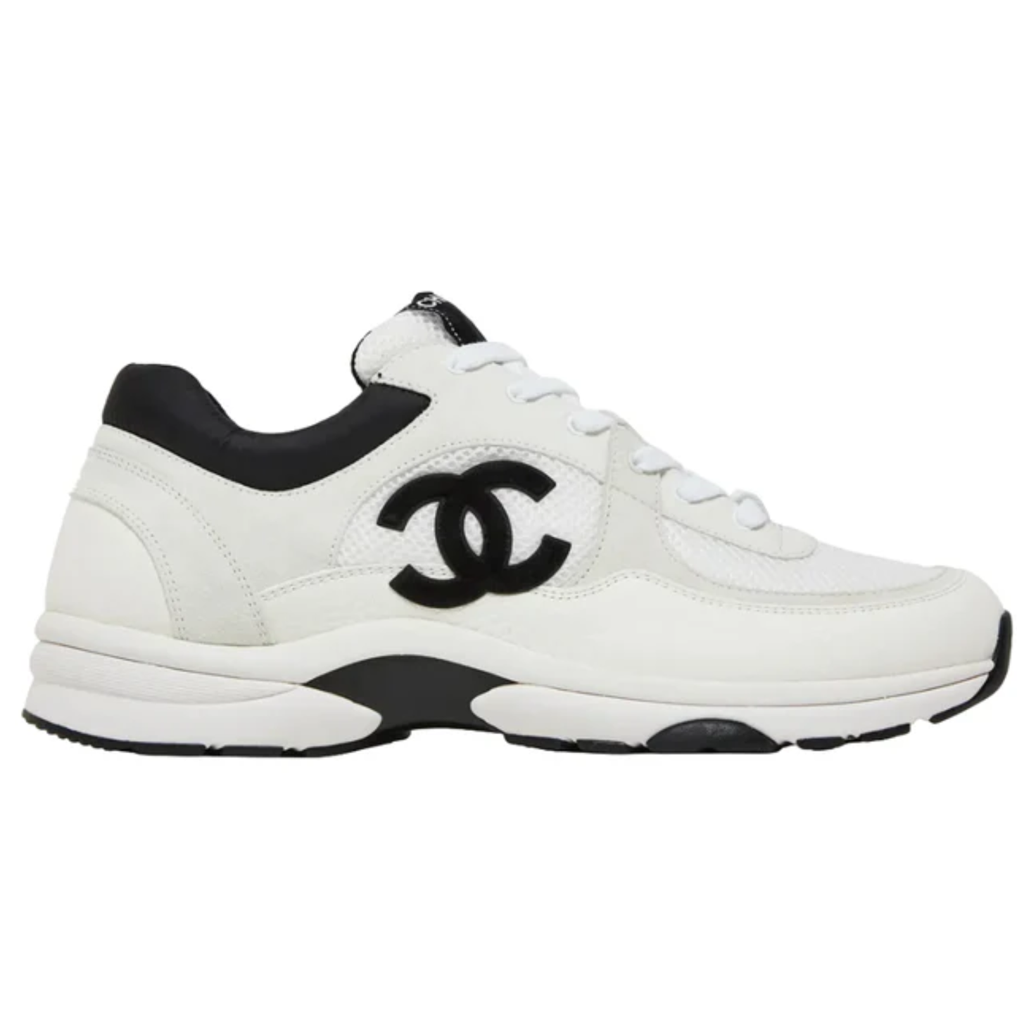 Chanel Mesh Calfskin Sneakers White