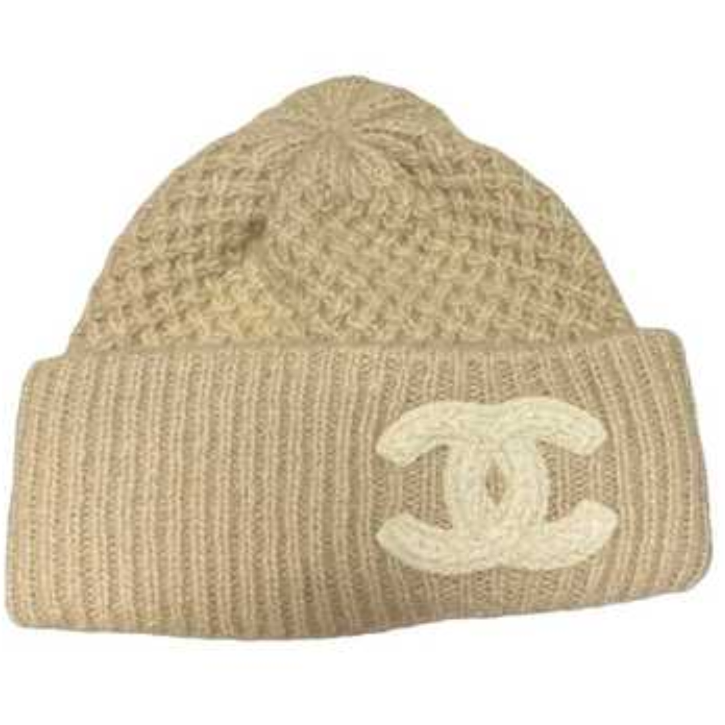 Chanel Beige CC Cashmere Beanie
