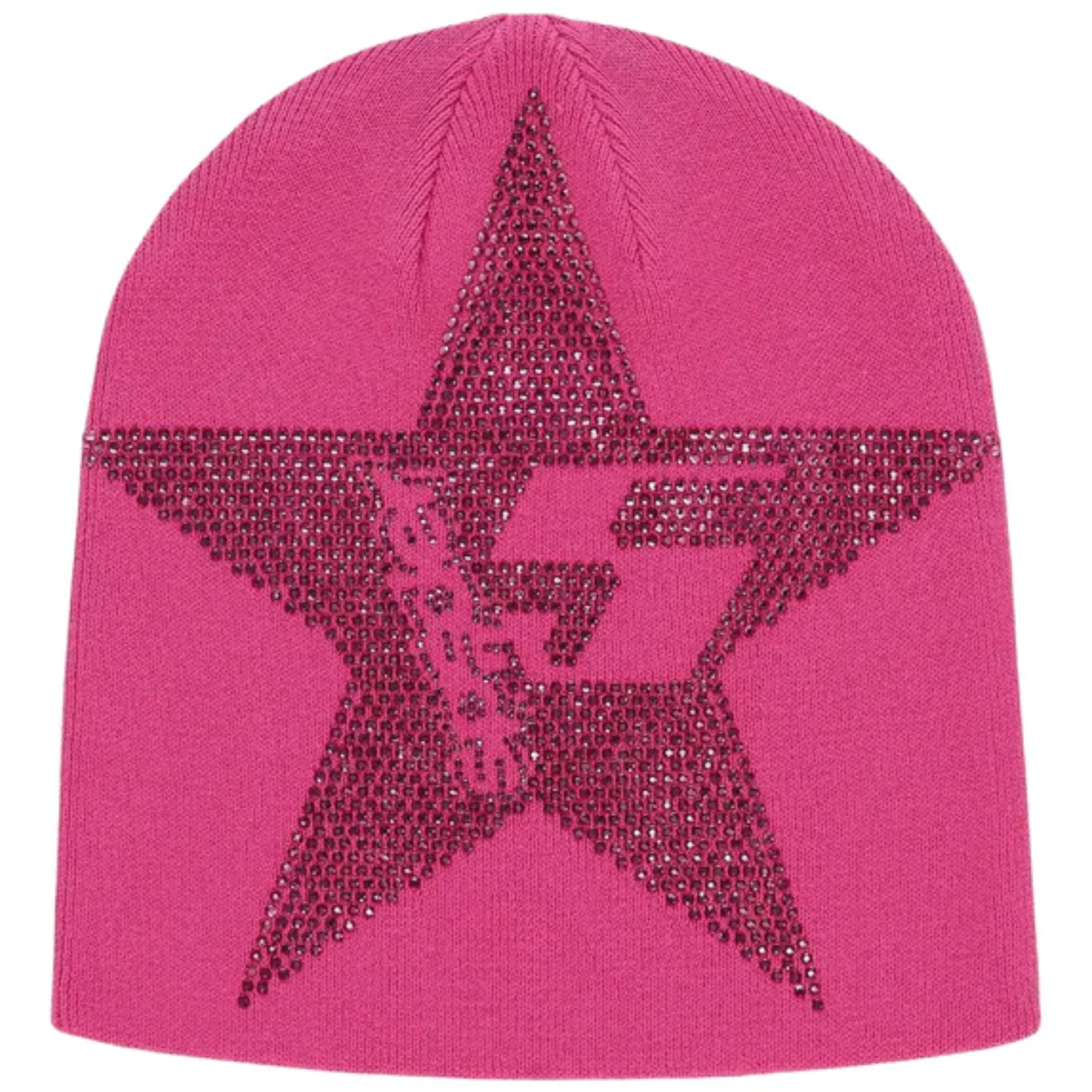Sp5der Pink Star Rhinestone Beanie