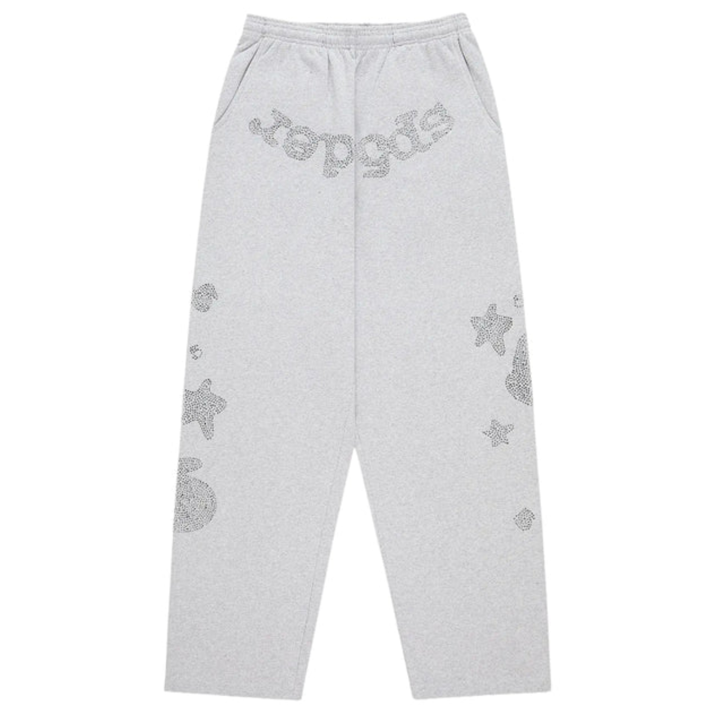 Sp5der Rhinestone Beluga Sweatsuit Grey