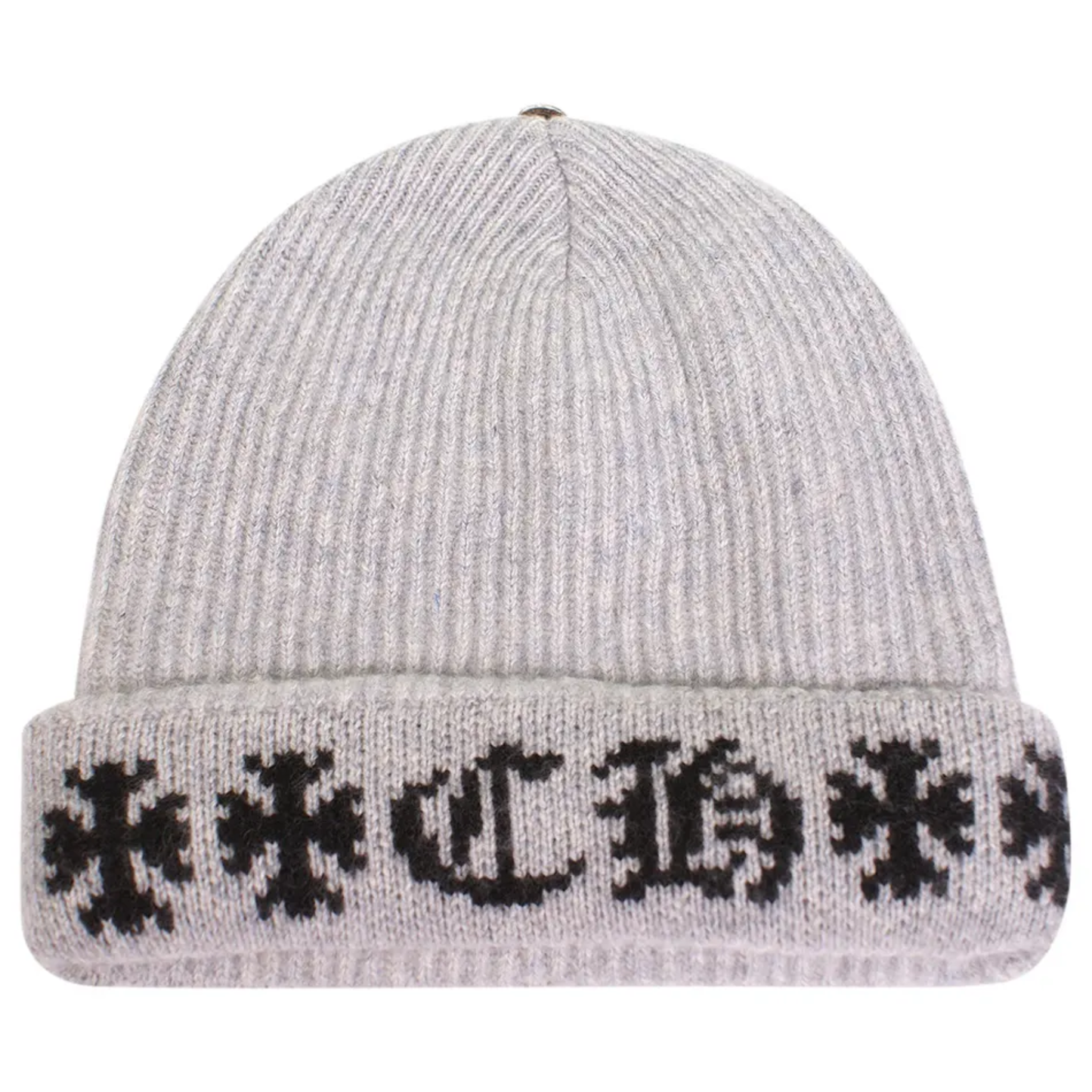 Chrome Hearts CH Big Daddy Knit Cashmere Grey Beanie