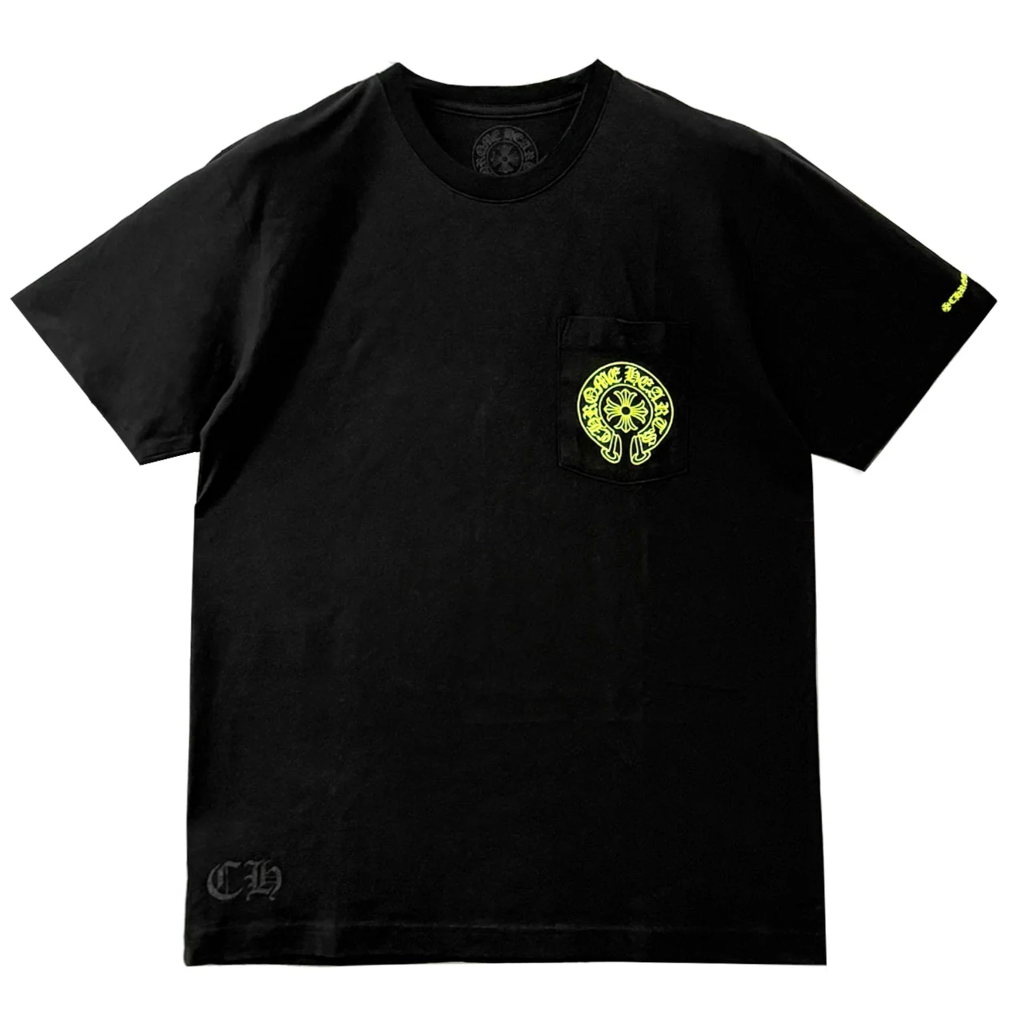 Chrome Hearts Horseshoe Tee Black Black/Neon Yellow