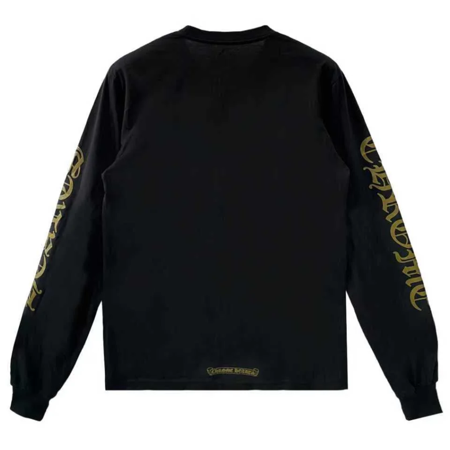 Chrome Hearts Gold Script Neck Pocket Long Sleeve Tee