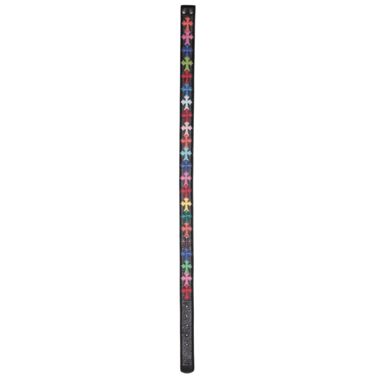 Chrome Hearts Black Multicolor Cross Patch Belt Strap