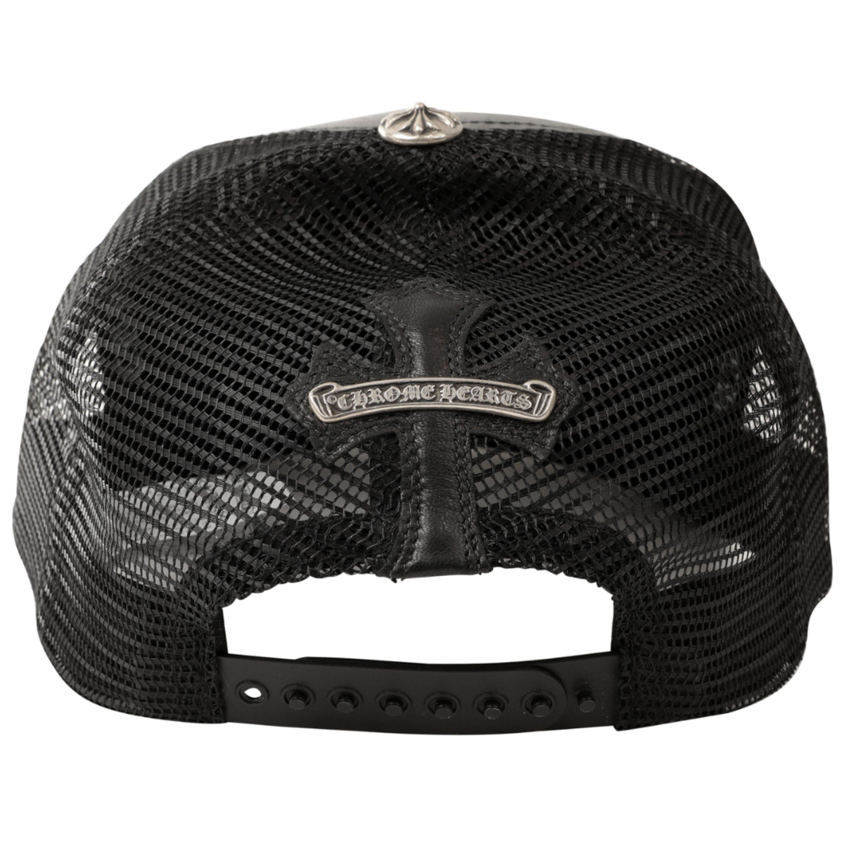 Chrome Hearts Black Leather Fleur de Lis Hat
