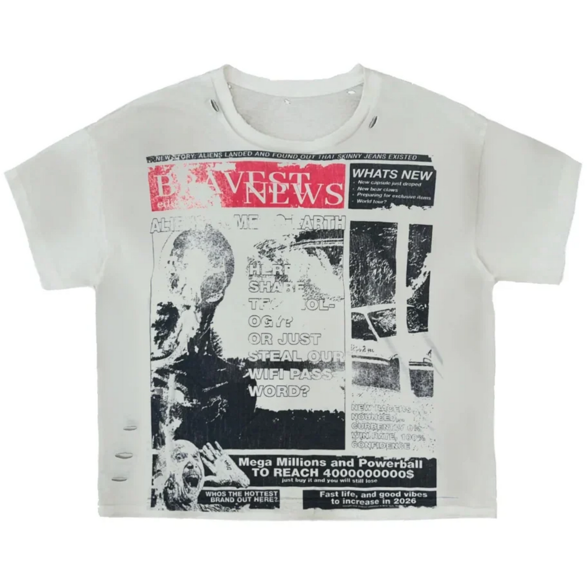Bravest Studios Newspaper Vintage Tee