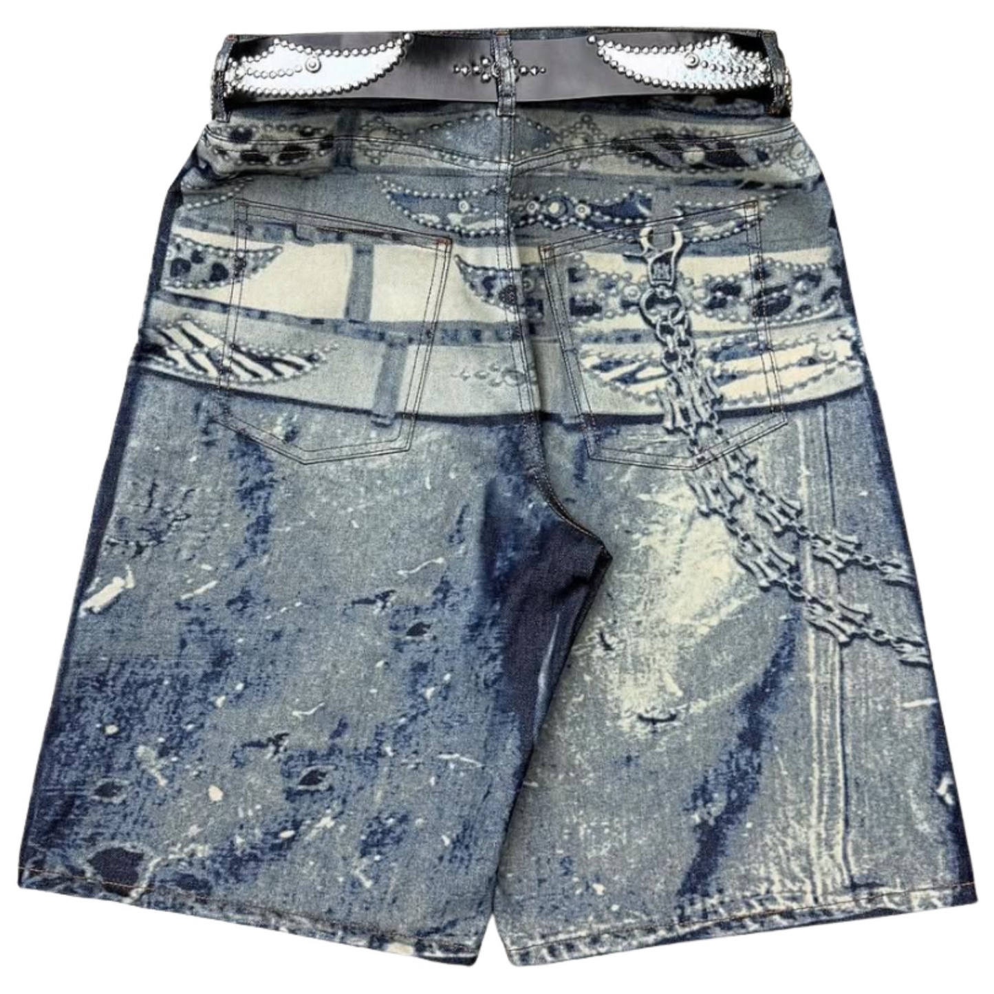 Mannahatta Lasered Denim Shorts