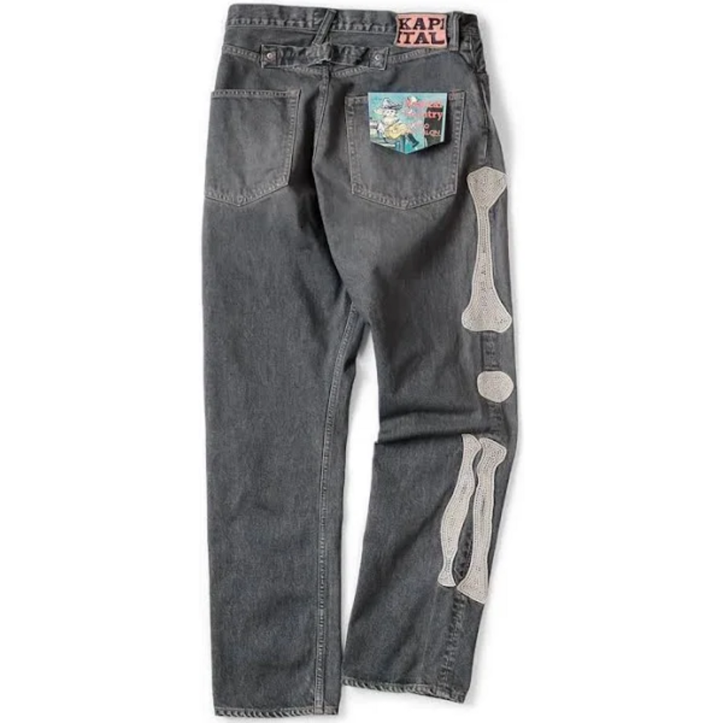 Kapital Kountry 12.5oz 5P Monkey Cisco Bone Jeans Black