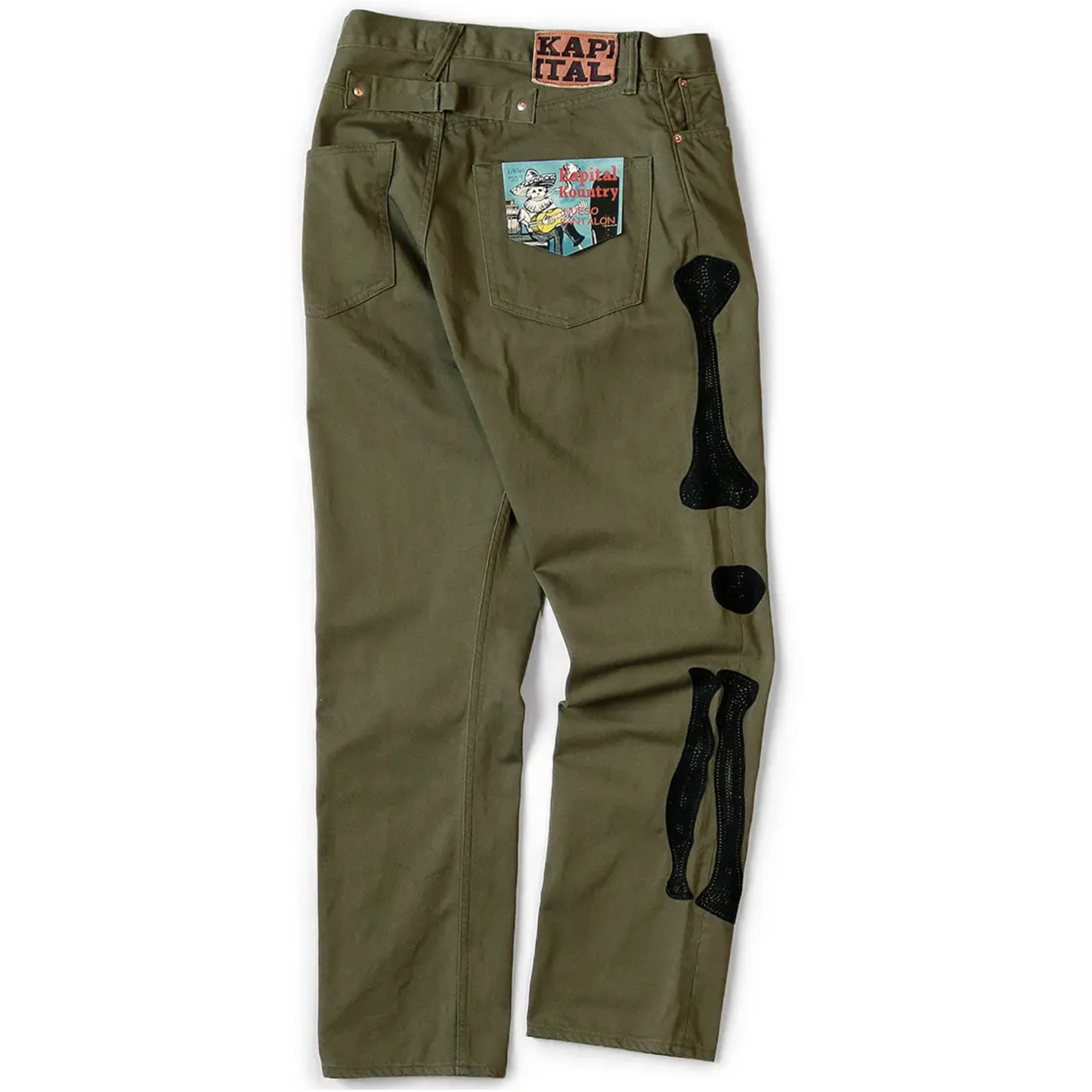 Kapital Kountry 12.5oz 5P Mexican Tuxedo Bone Jeans Olive
