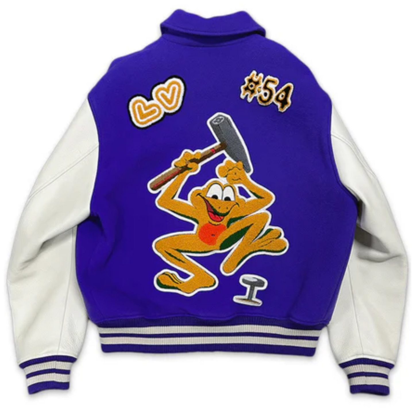 Louis Vuitton Multi-Patches Leather Purple Varsity Jacket