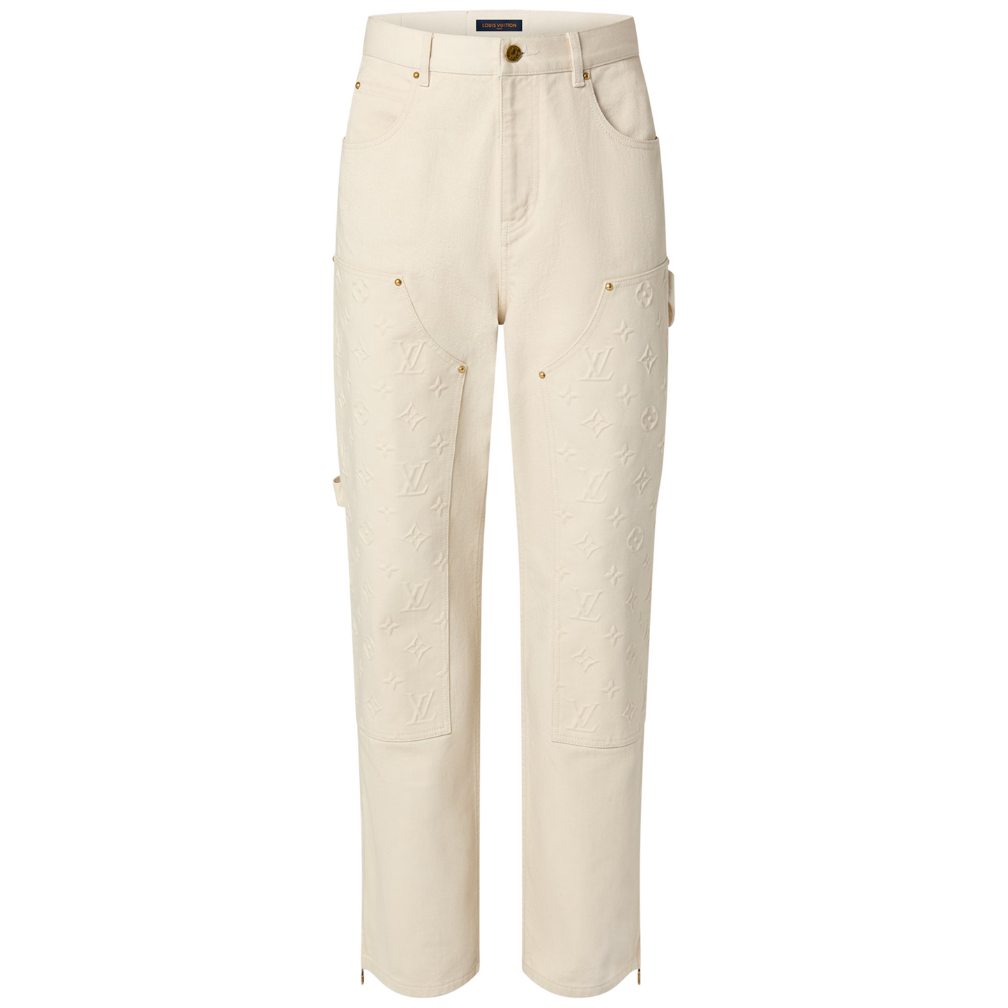 Louis Vuitton Monogram Workwear Denim Carpenter Jean Cream