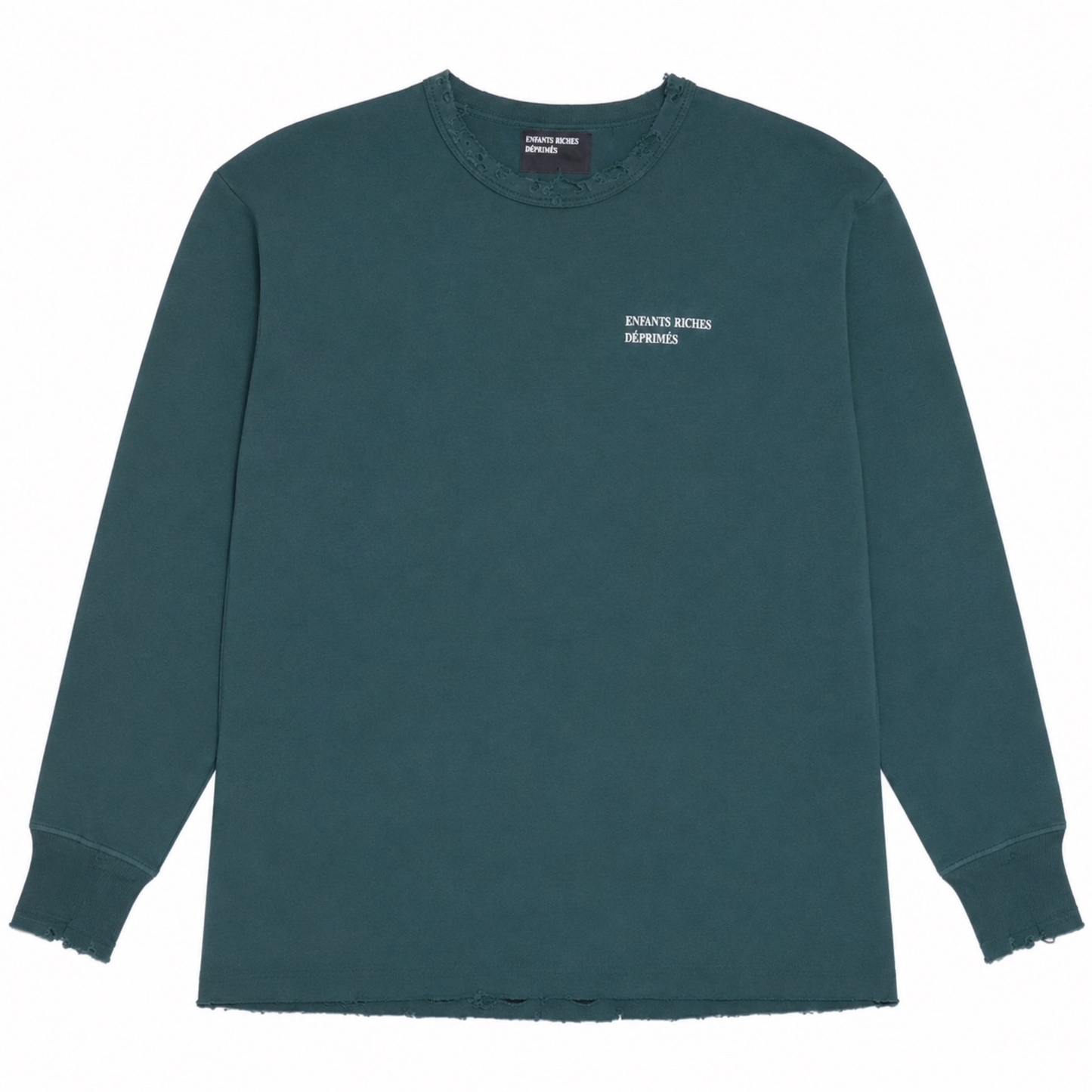Enfants Riches Déprimés Classic Logo Distressed Thermal Long Sleeve Tee Forest Green