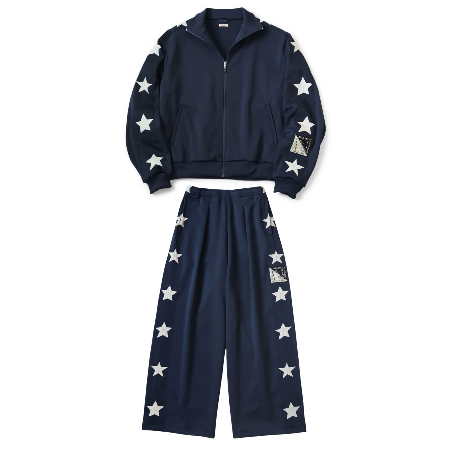 Kapital Star Stuntman & Smooth Jersey Baggy Sweatsuit Navy