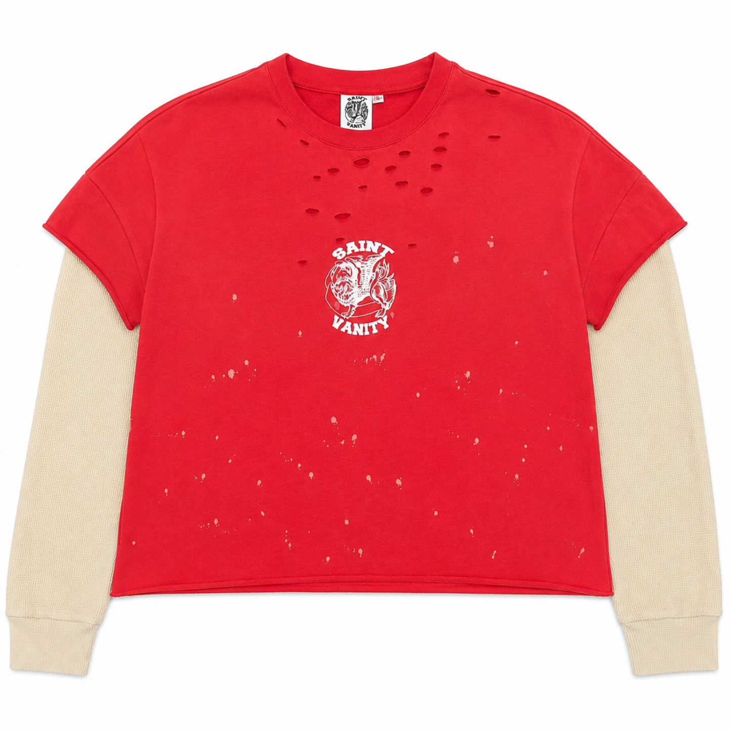 Saint Vanity Cutoff Distressed Thermal Red