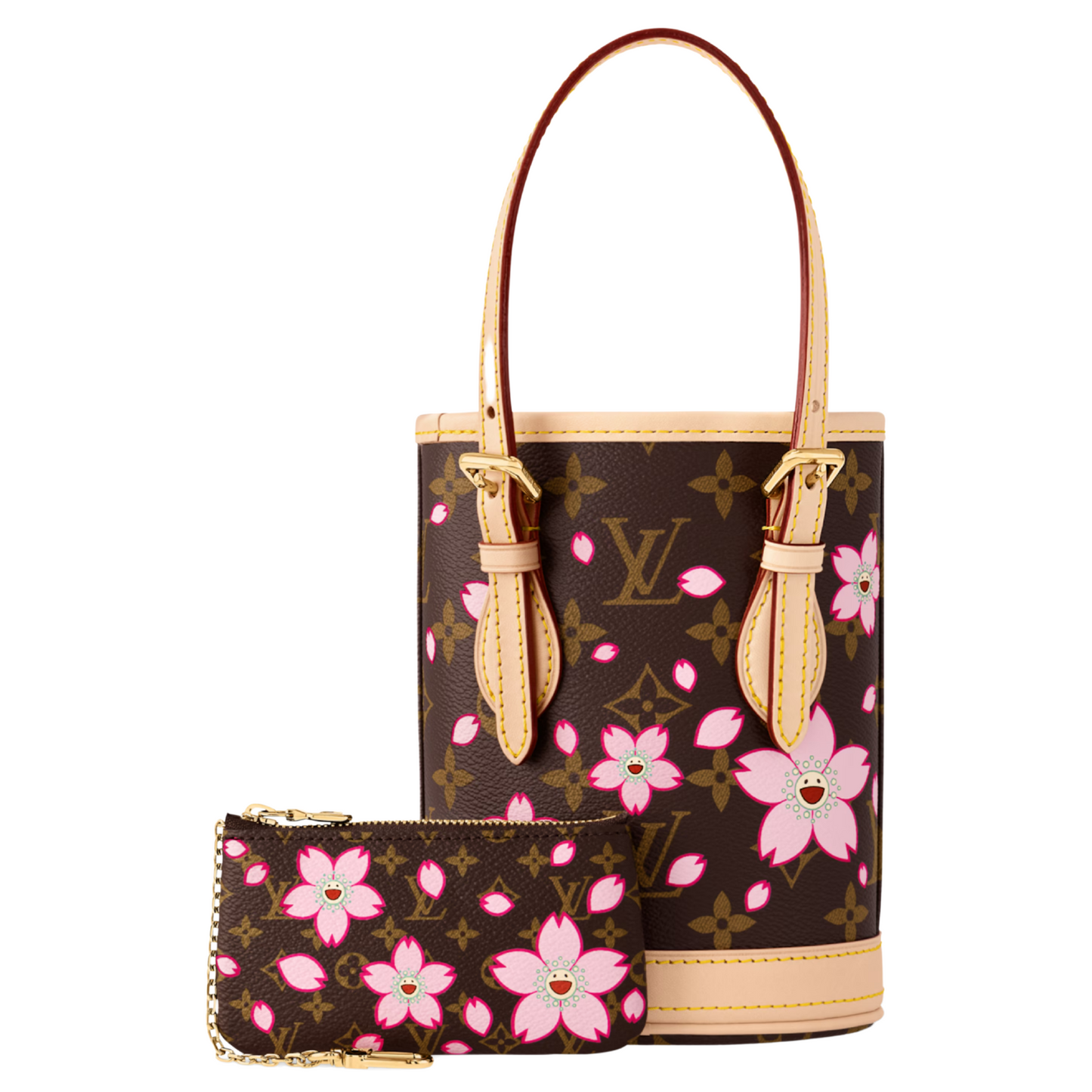 Louis Vuitton x Takashi Murakami Nano Bucket Sakura Brown