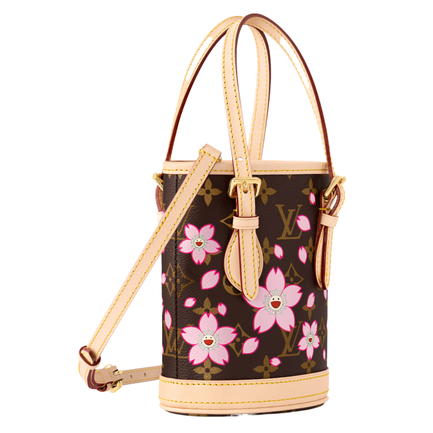 Louis Vuitton x Takashi Murakami Nano Bucket Sakura Brown