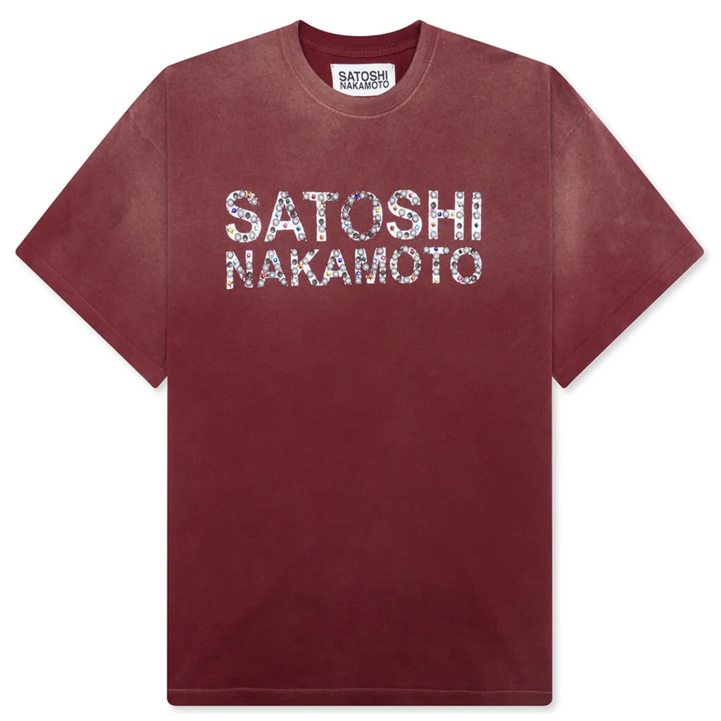 Satoshi Nakamoto Pearl Studded Logo Tee