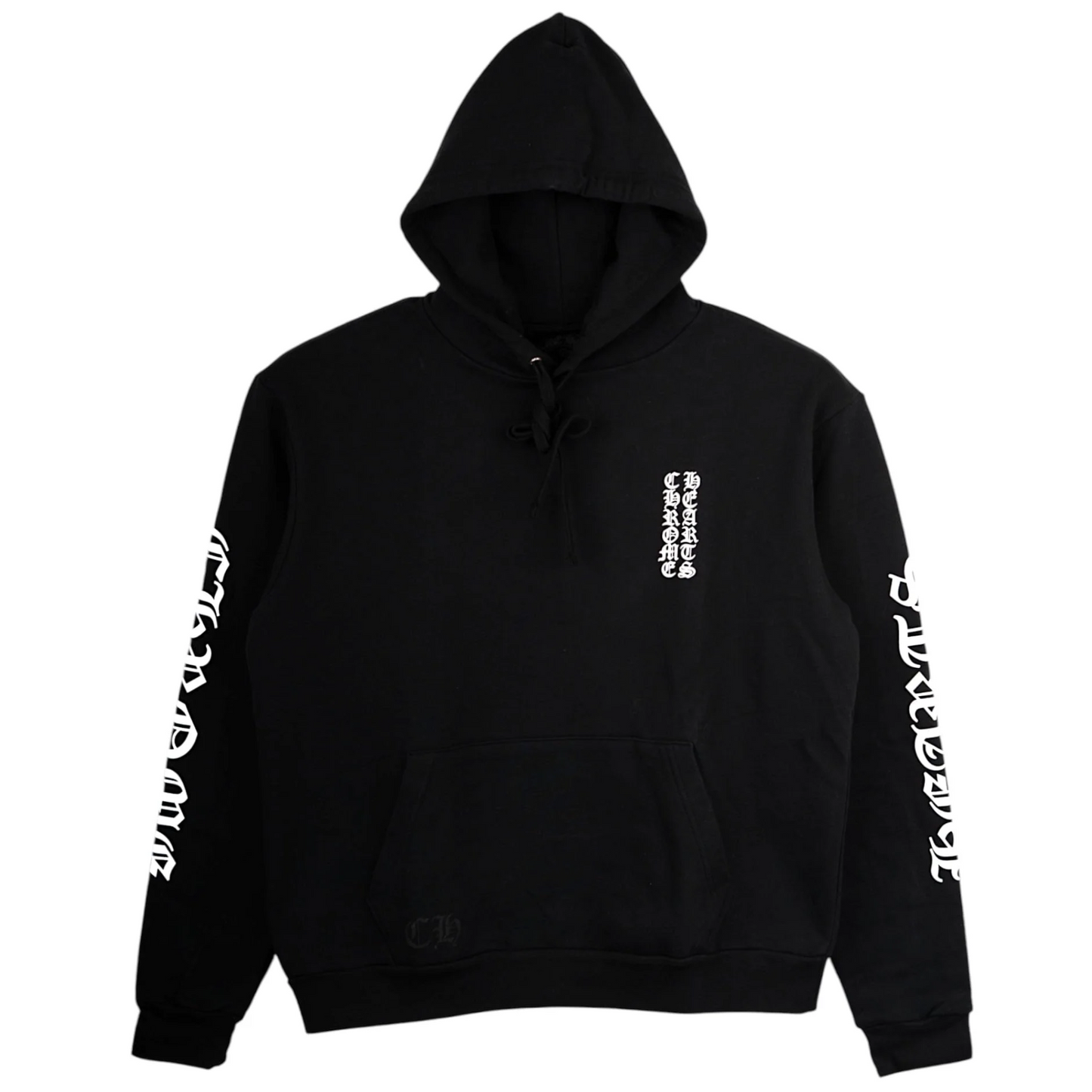 Chrome Hearts Script Logo Vertical Logo Hoodie Black