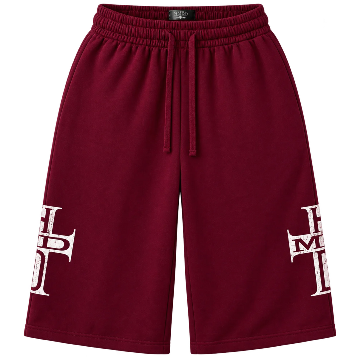 Happy Memories Don't Die HMDD Holy Cross 3/4 Sweatshorts Maroon