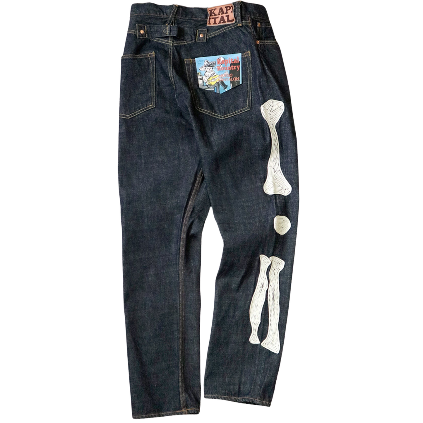 Kapital Kountry 12.5oz 5P Monkey Cisco Bone Jeans Navy