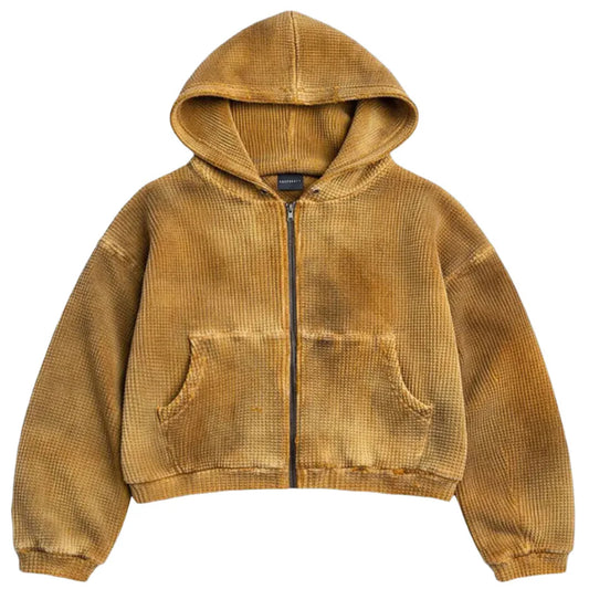 GV Gallery Raspberry Hills Waffle Thermal Zip Hoodie