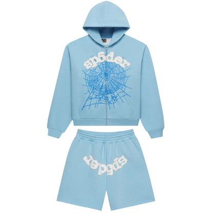 Sp5der OG Web Zip Sweatsuit Sky Blue