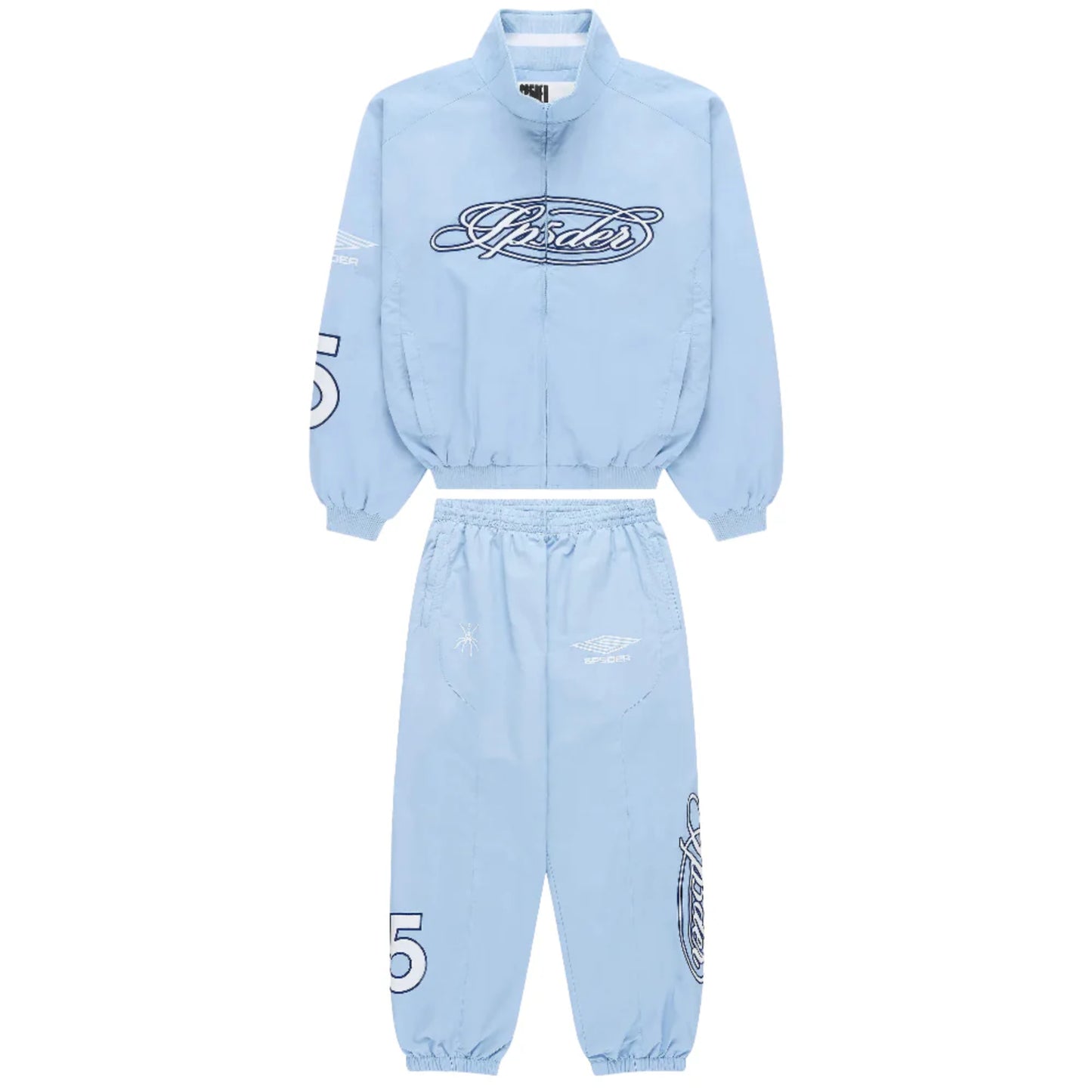 Sp5der Script Warm Up Sweatsuit Sky Blue
