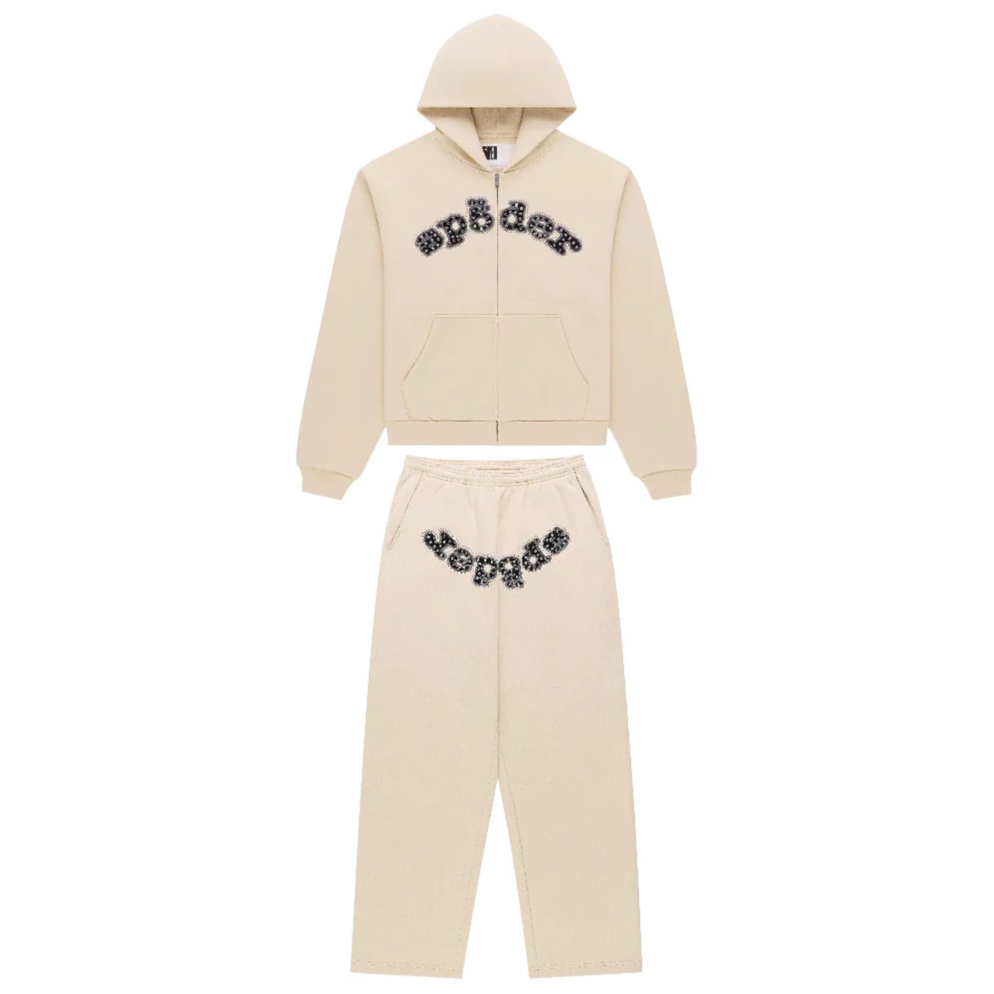 Sp5der Mixed Stone Og V2 Sweatsuit Cream