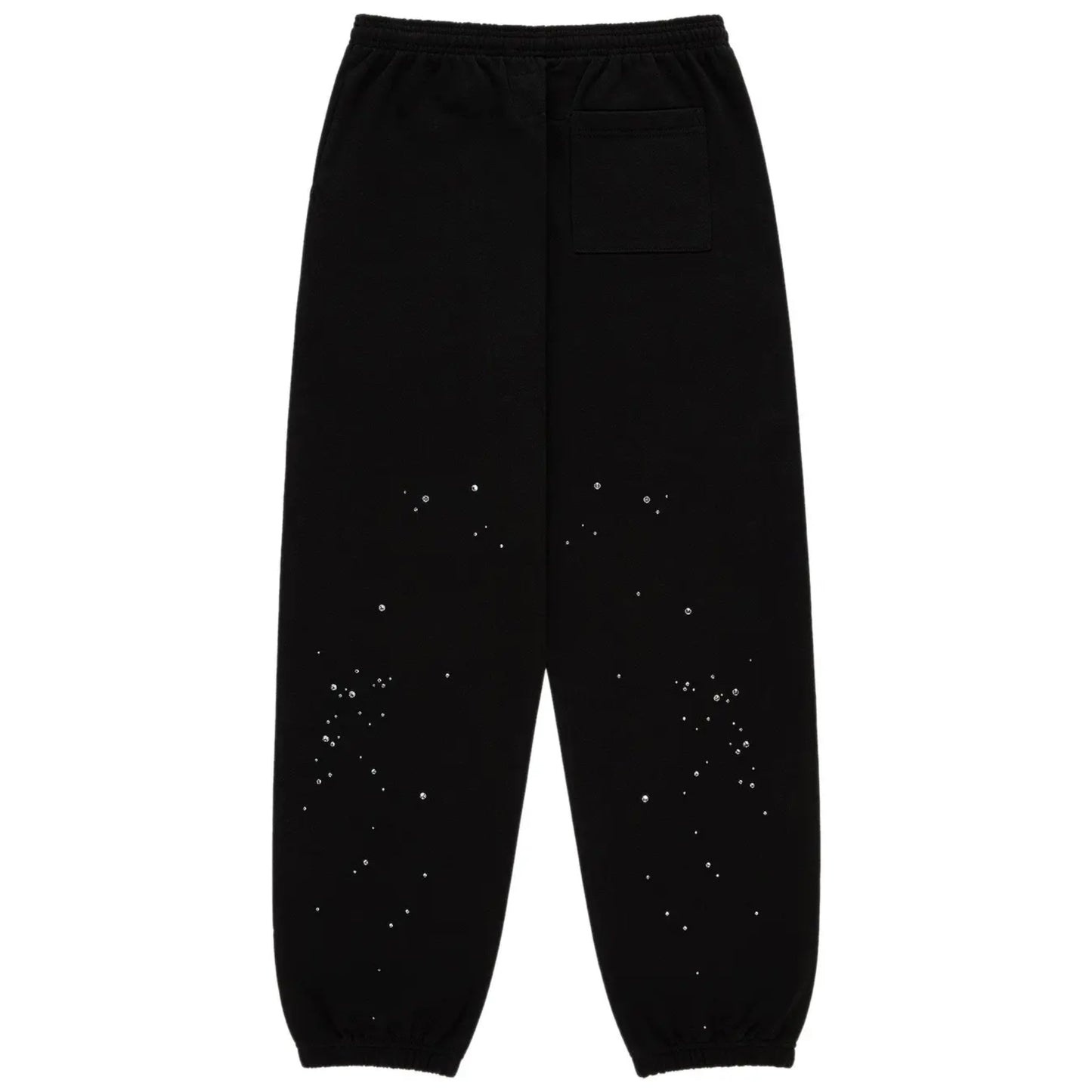 Sp5der Rhinestone Silk Sweatsuit Black