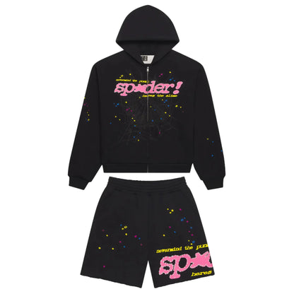 Sp5der Punk V2 Sweatsuit Black