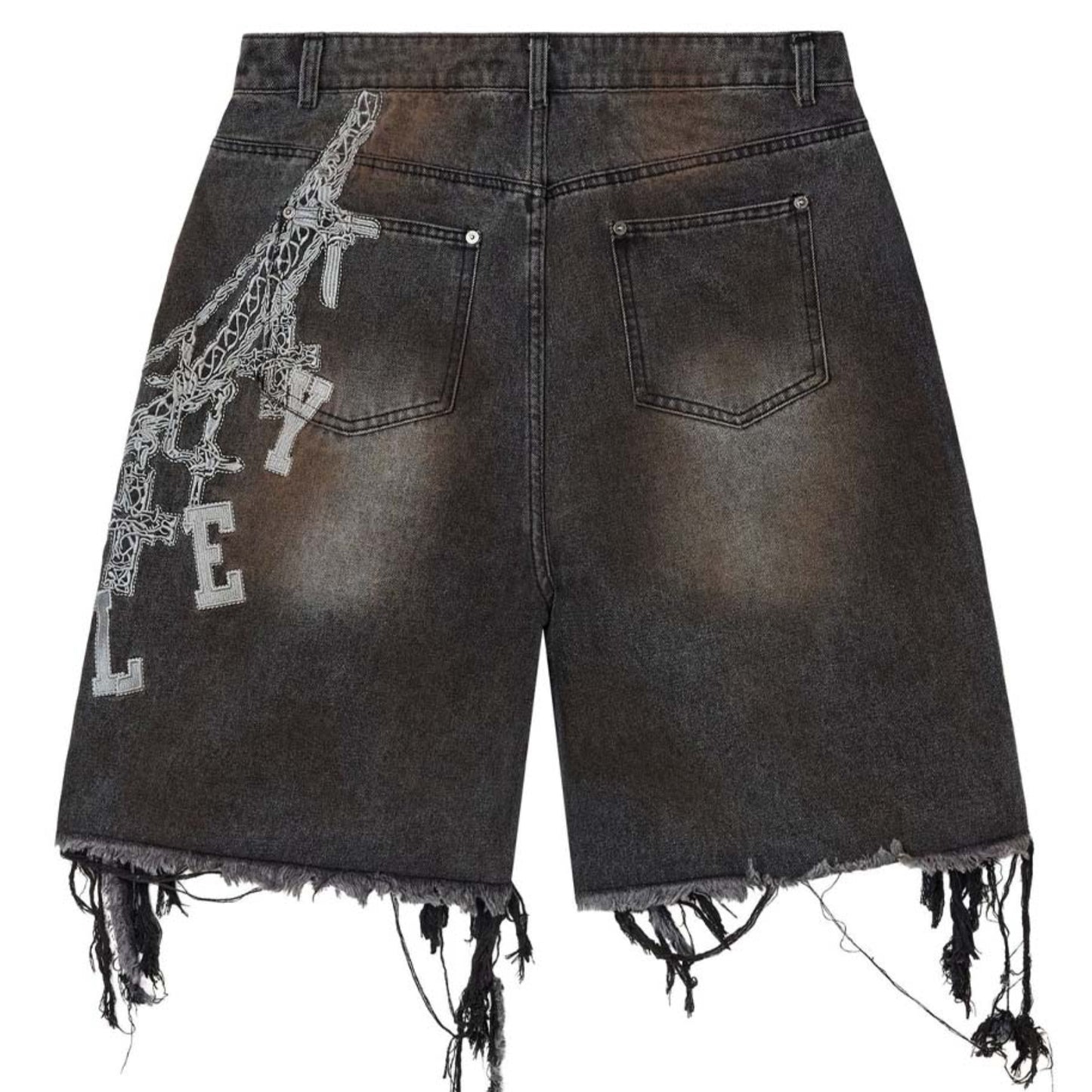 Vale Forever Chain Denim Shorts Black