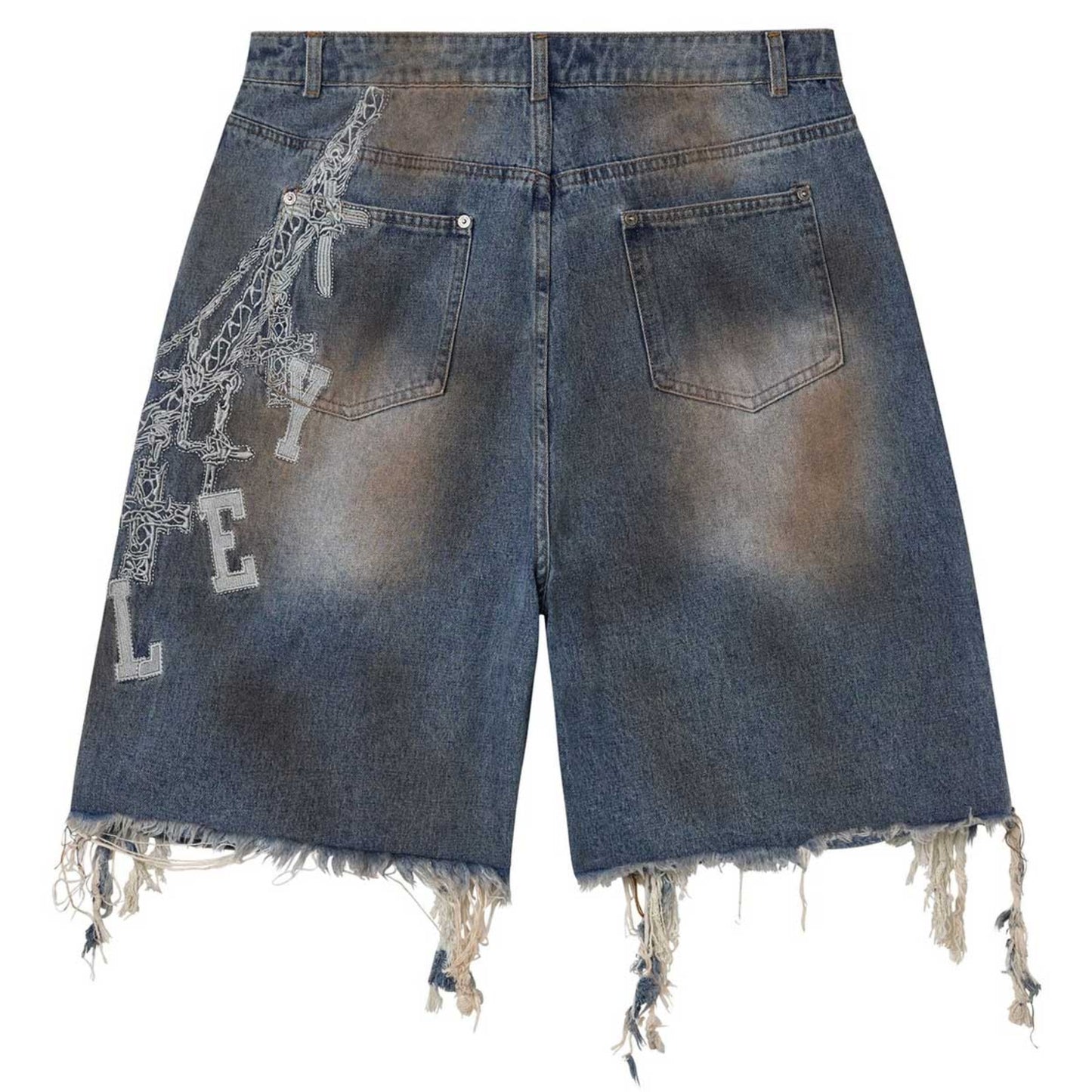 Vale Forever Chain Denim Shorts Blue
