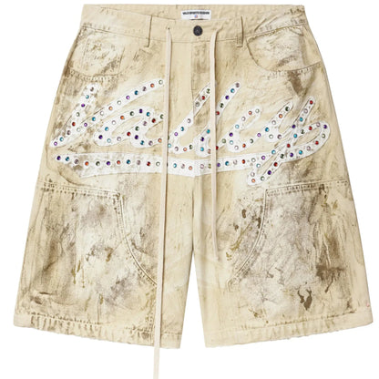Vale Forever Skittles Denim Shorts Dirty Cream