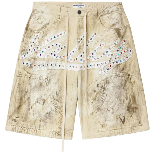Vale Forever Skittles Denim Shorts Dirty Cream