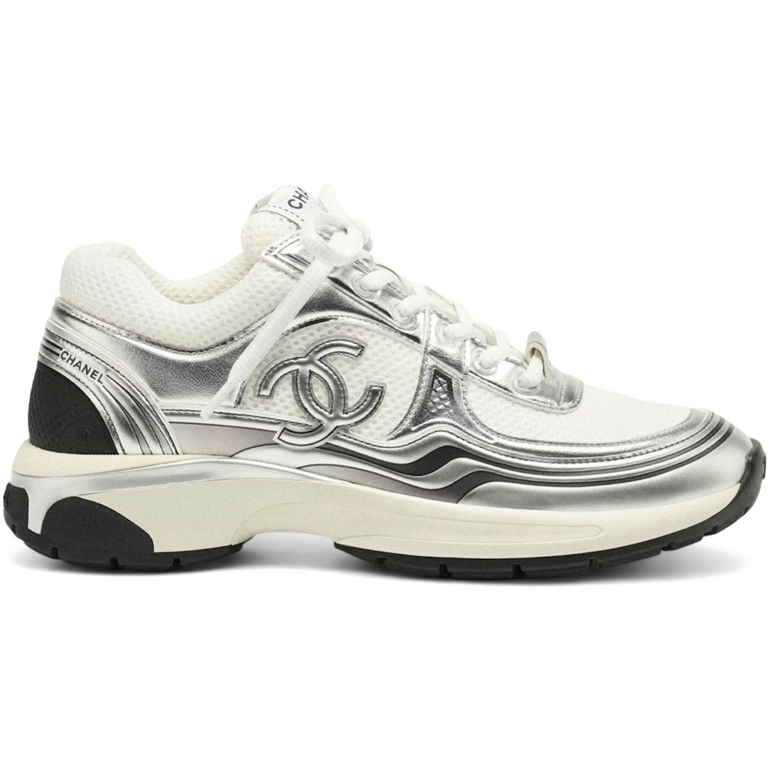 Chanel Mesh Calfskin Sneakers Sliver
