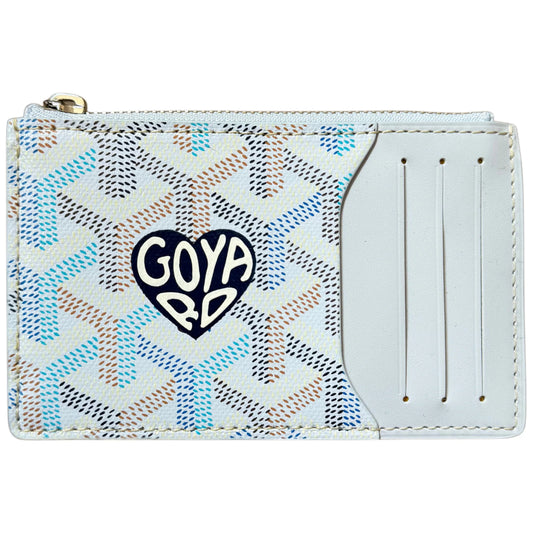 Goyard Bourbon Zipped Card Holder Blue