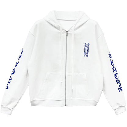 Chrome Hearts 1988 Vertical Logo Zip Up Hoodie