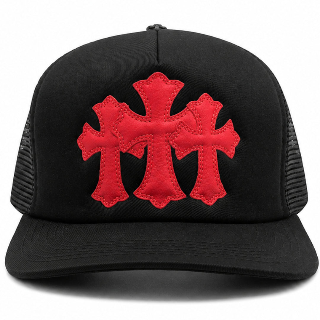 Chrome Hearts Cemetery Trucker Hat Black/Red