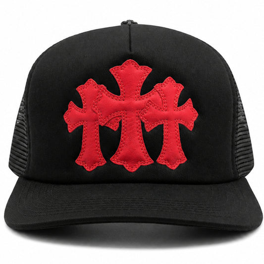 Chrome Hearts Cemetery Trucker Hat Black/Red