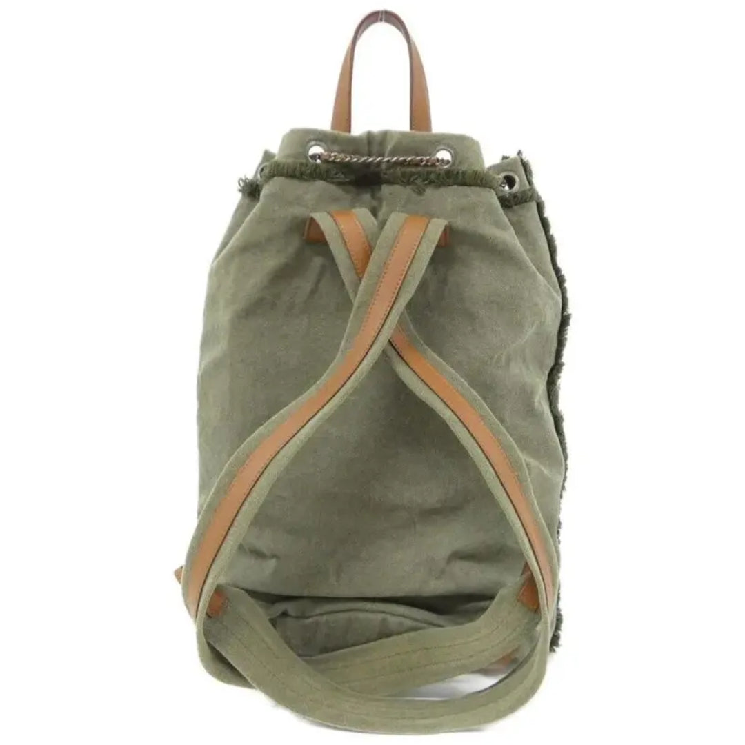 Chanel Canvas Sequins Cubano Trip Backpack Khaki