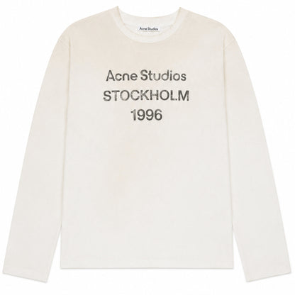 Acne Studios Distressed Logo-Print Long Sleeve Tee