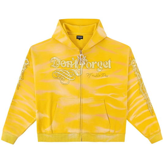 Noublie Pas Yellow Python Zip Up Hoodie