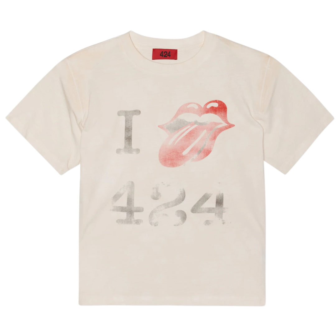 I Love 424 Tongue Tee White/Red
