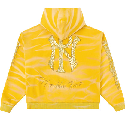 Noublie Pas Yellow Python Zip Up Hoodie
