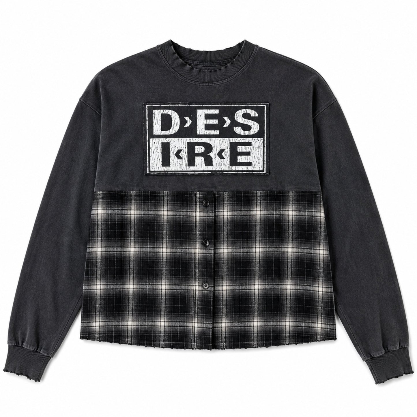 Bottega Desires Hybrid Flannel Long Sleeve Tee