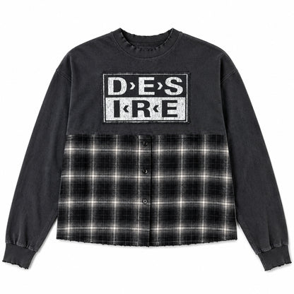 Bottega Desires Hybrid Flannel Long Sleeve Tee