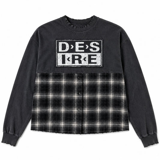 Bottega Desires Hybrid Flannel Long Sleeve Tee