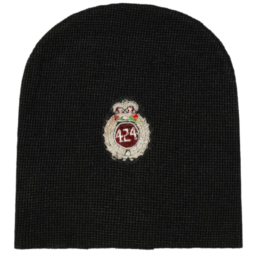 424 Crest Black Beanie