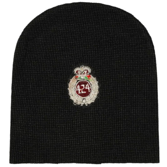 424 Crest Black Beanie